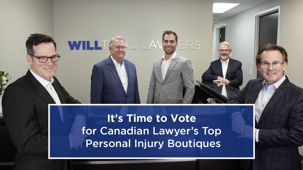 It's time to vote for Canadian Lawyer Magazine's top personal injury boutiques. We would appreciate your time in completing the survey and would be honoured if you voted for Will Trial Lawyers.

Vote here: surveymonkey.com/r/KTBZDCS?utm_…