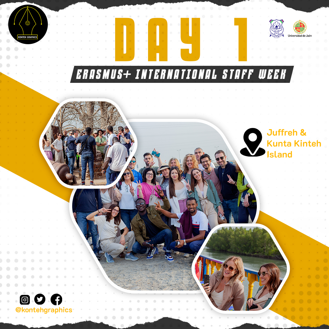 kontehgraphics's tweet photo. Day 1 featured a compelling boat trip to Juffreh and Kunta Kinteh Island as part of the Erasmus+ International Staff Week. Visitors immersed themselves in the historical sites, witnessing firsthand the impact and process of the slavery. https://t.co/GKYqYRnQxZ