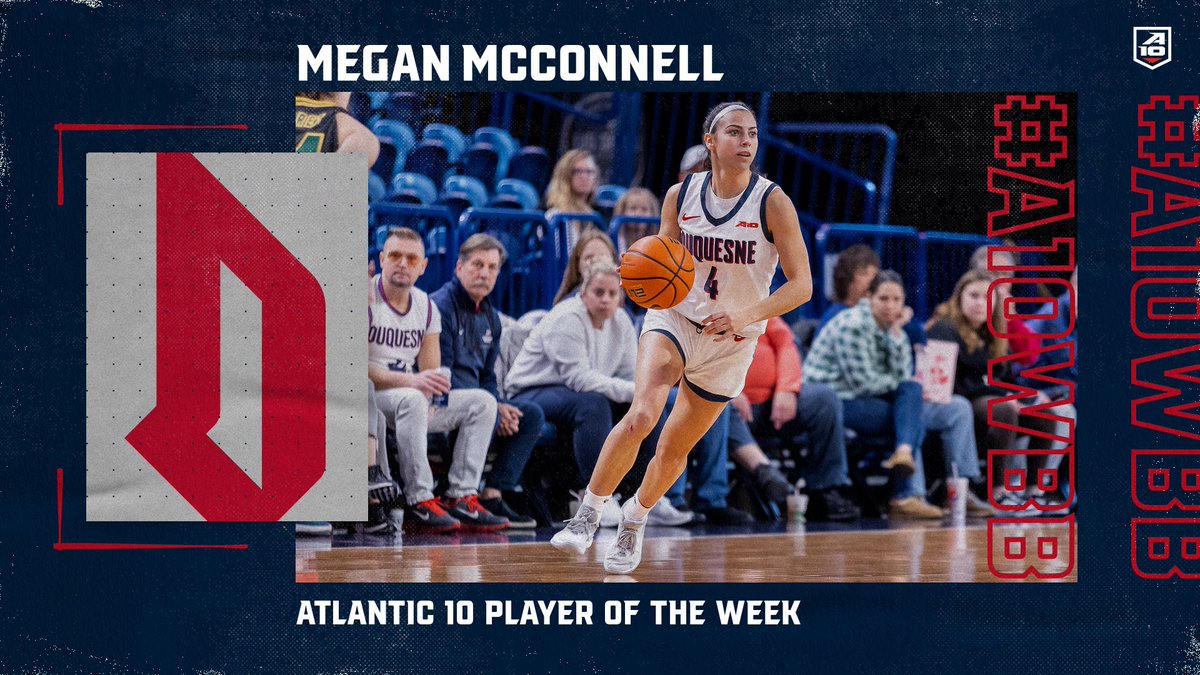 Filled up the stat sheet in a 2-0 week for @DuqWBB Megan McConnell is your #A10WBB Player of the Week!