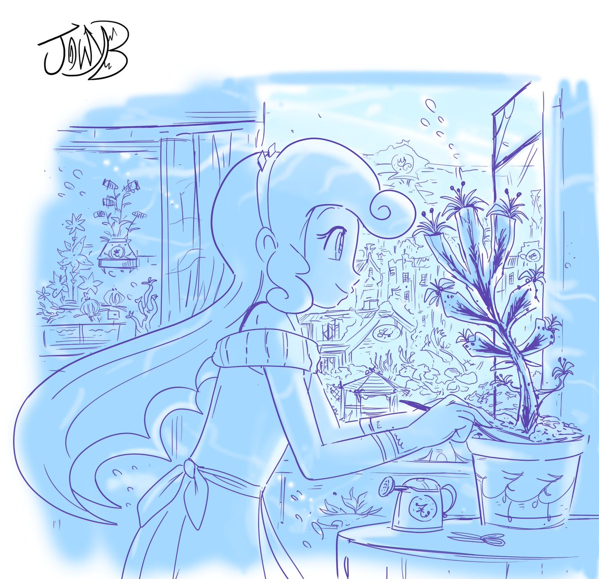 sketch of my ocean themed oc Scales. she has a knack for underwater gardening #drawing #characterdesign #sketch #illustration #artist #mangaart #digitalartwork #ArtOfTheDay