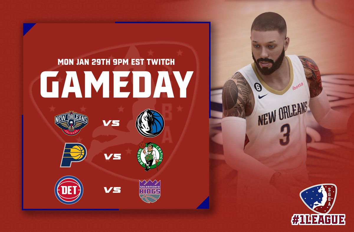 We tip off Week 7 in the SGBA tonight at 9pm est on TWITCH.  Tune in to see <a href="/PelicansNBA/">New Orleans Pelicans</a> vs <a href="/dallasmavs/">Dallas Mavericks</a> <a href="/Pacers/">Indiana Pacers</a> vs <a href="/celtics/">Boston Celtics</a> <a href="/DetroitPistons/">Detroit Pistons</a> vs <a href="/SacramentoKings/">Sacramento Kings</a> #SGBA #1League #NBA2K24 #NBA2k23 #NBA2K #NBA #hoops <a href="/iNetworkSports/">iNetwork</a> <a href="/TGA_Media/">TGA</a> <a href="/tga_street/">TGA Updates</a>  twitch.tv/sgba2kleague