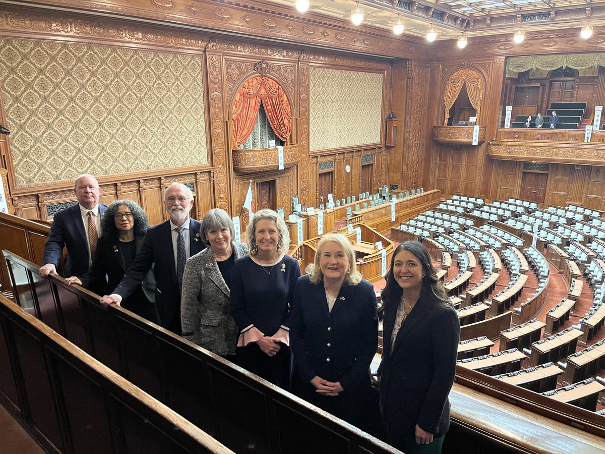 SasakawaUSA's tweet photo. Ahead of the Diet’s opening on Jan. 26, the Congressional Study Group on Japan visited the Lower House, Japan’s House of Representatives, as they continued learning about current Japanese politics. #CSGJ is a program of @usafmc, which is supported by @SasakawaUSA. #CSGJinJapan https://t.co/jD6CinTziJ
