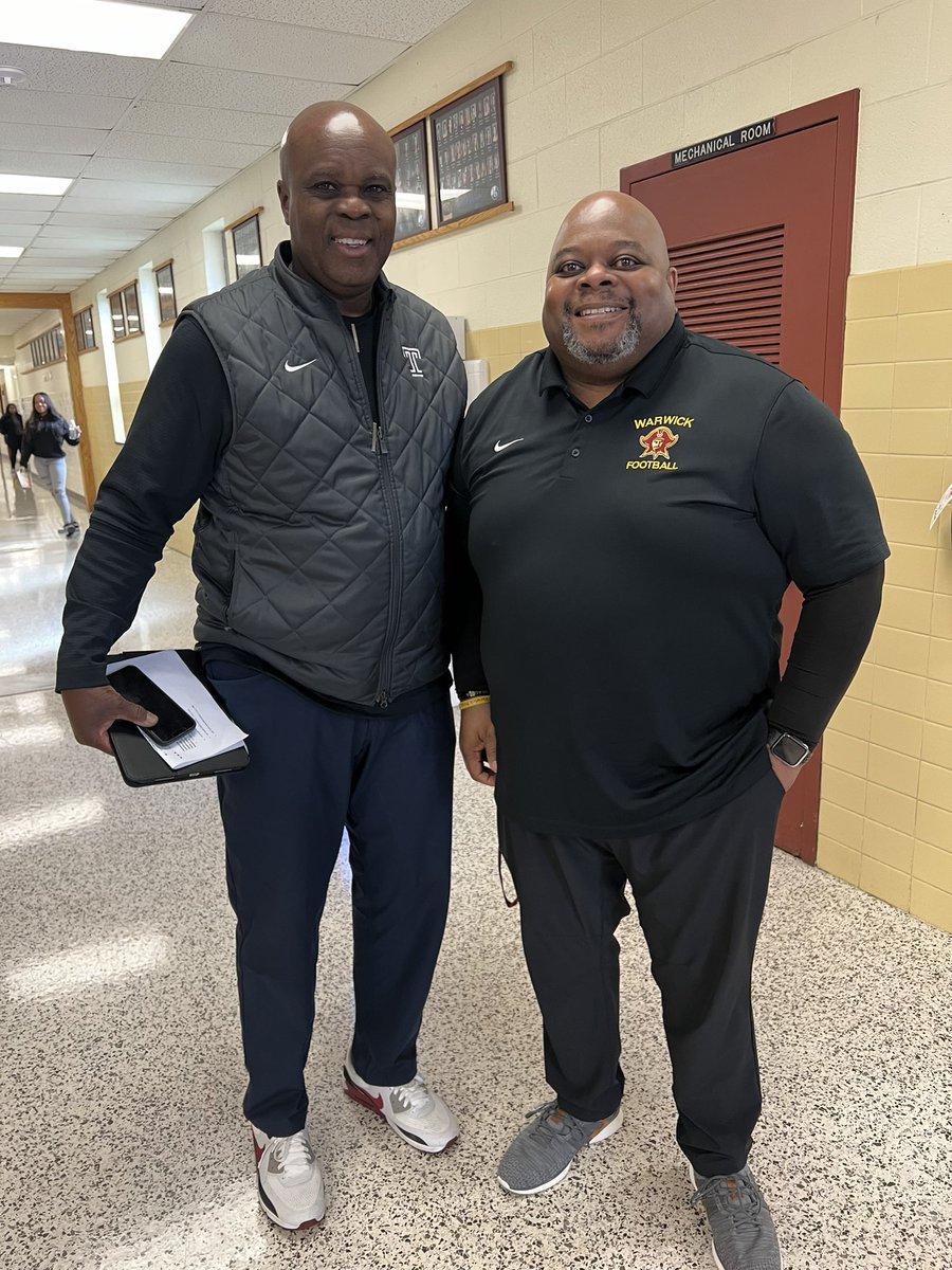 Thanks for stopping by and evaluating our student-athletes! @everett_withers @Warwick_Raiders @Temple_FB