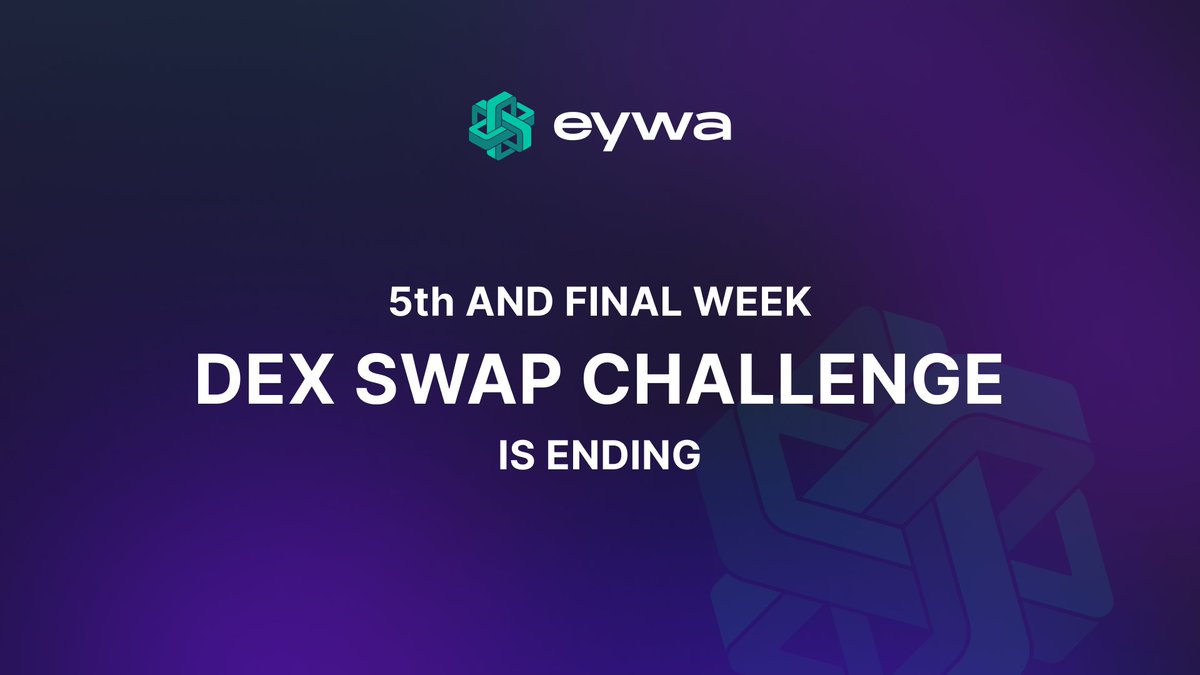 crosscurvefi's tweet photo. 🏁 Fifth and Final Week of the DEX Swap Challenge

🔥 Friends, the rewards for the Fifth Week of the DEX Swap Challenge in the form of EYWA NFTs have been distributed! Recently, we have talked in detail about the advantages and Utility of the EYWA NFT Collection.

⚡️ This was the final week of the DEX Challenge. 
But don't be upset: we will soon announce a new competition, so we advise you not to miss our announcements. Your on-chain and social activities are also taken into account for the distribution of the Retrodrop, as we noted in our FAQ: https://t.co/Ho3yz7Zfva.

🌟 Winners of the Fifth Week: https://t.co/I6EMkjvnmD

🙌 Thank you for your participation, stay in touch!