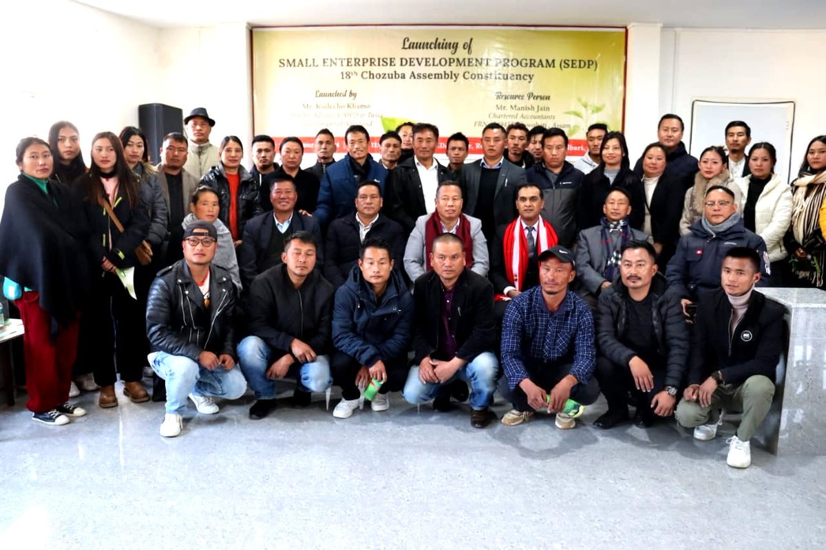 KudechoK's tweet photo. Happy to launched the first series of Small Enterprise Development Program (SEDP) for my 18th Chozuba Assembly Constituency. I hope this initiative will benefit the upcoming youths aspiring for entrepreneurs. "Thinking is Capital, Enterprise is the way, Hard work is the Solution" https://t.co/y6pmXlk0kQ