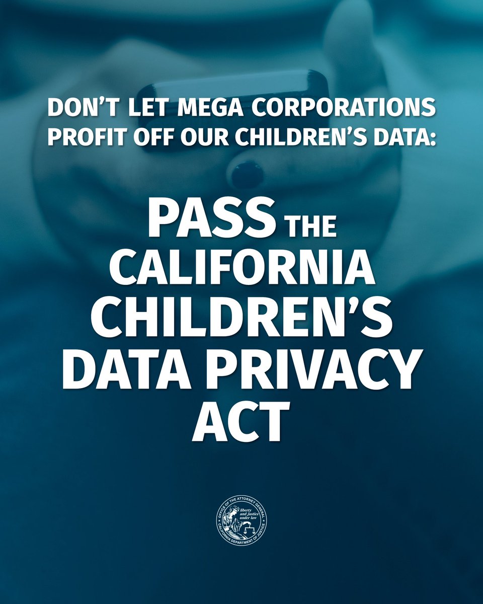 AB 1949 helps protect our children’s privacy online.
 
The #CAChildrensDataPrivacyAct closes a gap in current law that allows massive corporations to collect and profit off our children’s data.