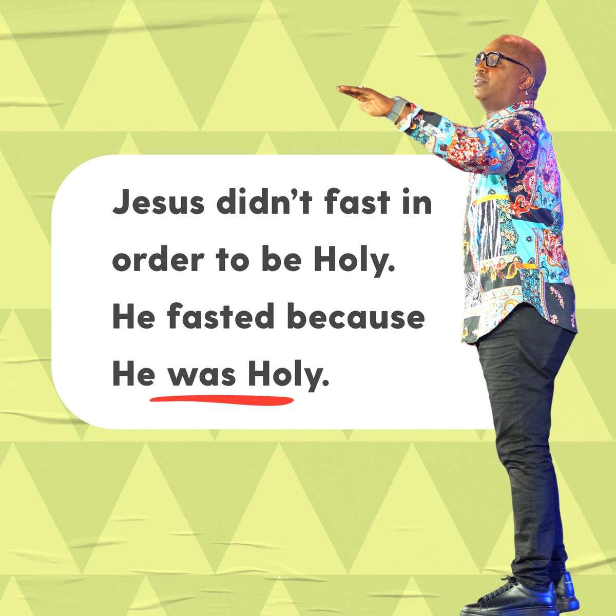 “Jesus didn’t fast in order to be Holy. He fasted because He was Holy.” 
- Pastor Derrick Raines

#jesus #example #fast #prayer #holy #holiness #pastorderrickraines #excelchurch