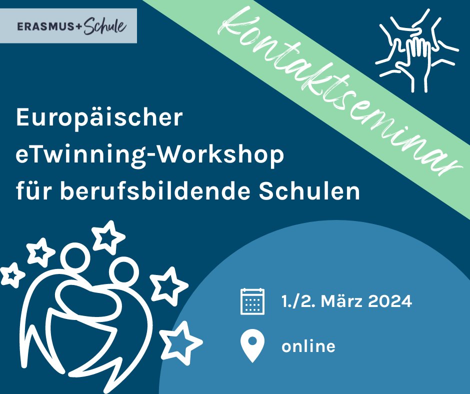 Für alle Lehrkräfte an berufsbildenden Schulen: Setzen Sie sich thematisch mit dem Thema "Well-being at Schools" auseinander, lernen Sie Kolleg:innen aus ganz Europa kennen und starten Sie gemeinsam ein #eTwinning-Projekt!
➡️ t1p.de/86j93