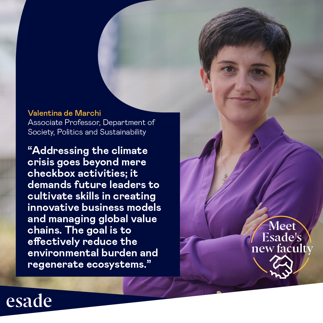 ✨#Esade prof. Valentina de Marchi specializes in environmental innovationin the context of global value chains and international businesses. Welcome to the #EsadeFamily, Valentina, it's a pleasure to have you on board!