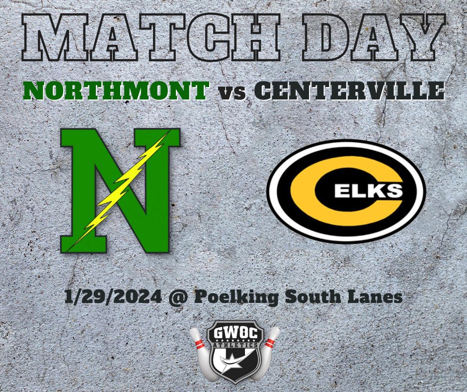 Match Day 🎳
Your Northmont Thunderbolts ⚡ take on the Centerville Elks today 4:00 pm @ Poelking South Lanes.