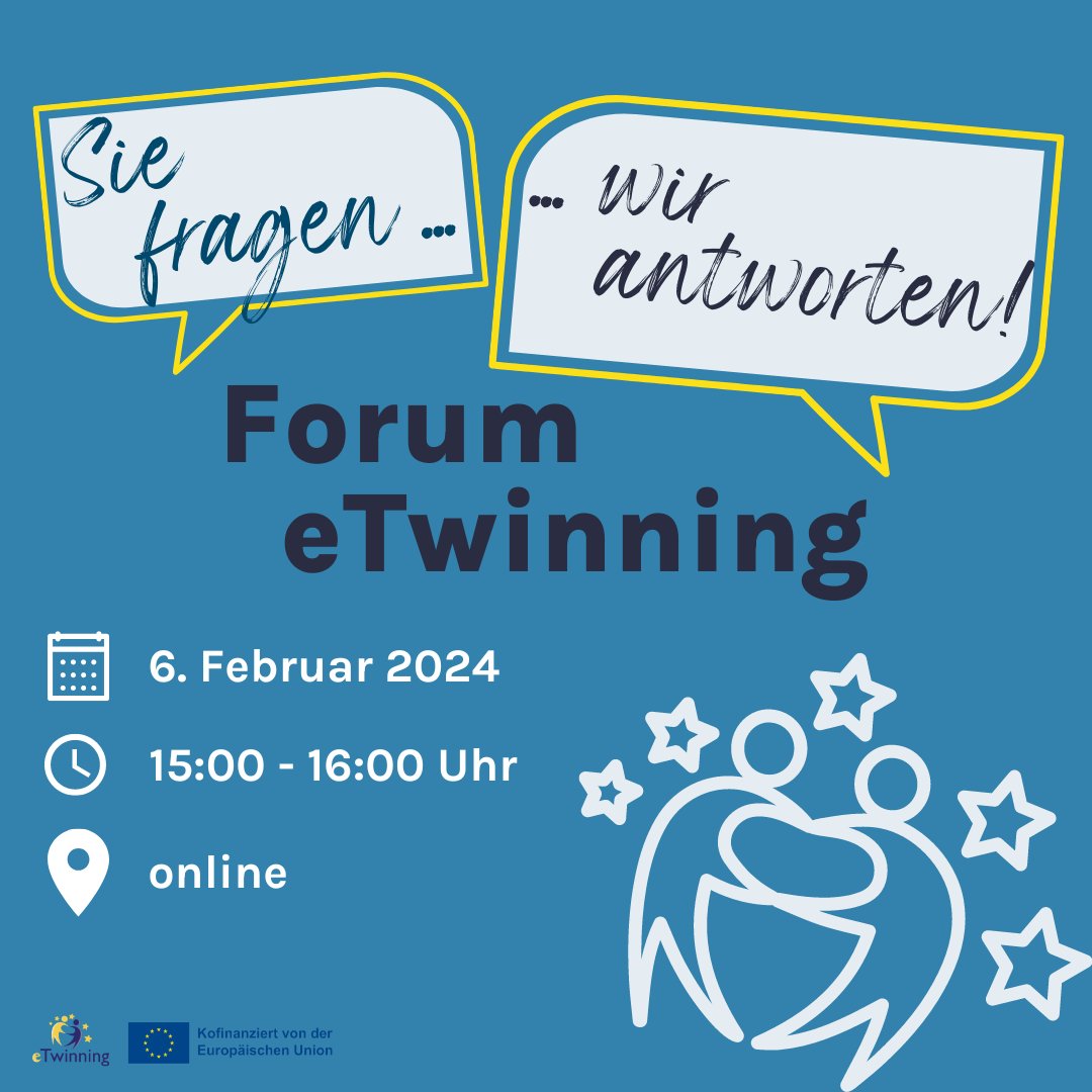 Sie haben Fragen zu #eTwinning oder der European School Education Platform? Wir beantworten sie in unserer monatlichen Online-Sprechstunde!
➡️ t1p.de/kt5sj