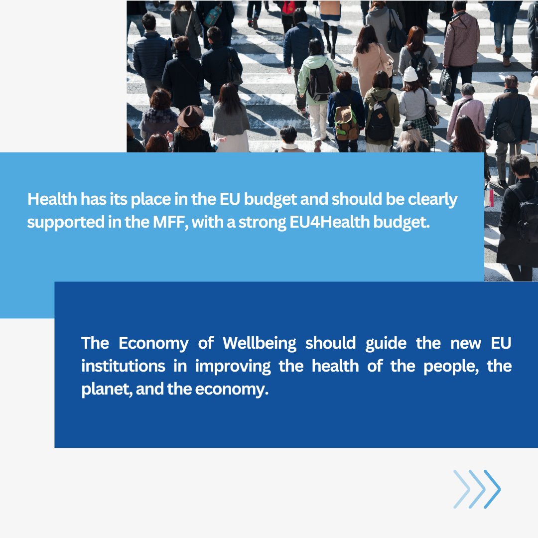 The European Public Health Alliance (EPHA) (@epha_eu) on Twitter photo @ehnheart @cancereu <a href="/enspbrussels/">ENSP</a> <a href="/AoecsCoeliac/">@aoecs</a> <a href="/EuropeanCancer/">European Cancer Organisation</a> <a href="/EU_CDA11/">European Chronic Disease Alliance - ECDA</a> <a href="/EFA_Patients/">EFA Patients</a> @EUneurology <a href="/EKHA_EU/">EKHA</a> <a href="/EuropeLiver/">European Liver Patients' Association</a> Health deserves a prominent position within the EU budget, with explicit backing in the Multiannual Financial Framework (MFF).
The principles of the Economy of Wellbeing should be followed by the new EU institutions to enhance the health of individuals, the planet & the economy. @ehnheart @cancereu <a href="/enspbrussels/">ENSP</a> <a href="/AoecsCoeliac/">@aoecs</a> <a href="/EuropeanCancer/">European Cancer Organisation</a> <a href="/EU_CDA11/">European Chronic Disease Alliance - ECDA</a> <a href="/EFA_Patients/">EFA Patients</a> @EUneurology <a href="/EKHA_EU/">EKHA</a> <a href="/EuropeLiver/">European Liver Patients' Association</a> Health deserves a prominent position within the EU budget, with explicit backing in the Multiannual Financial Framework (MFF).
The principles of the Economy of Wellbeing should be followed by the new EU institutions to enhance the health of individuals, the planet & the economy.