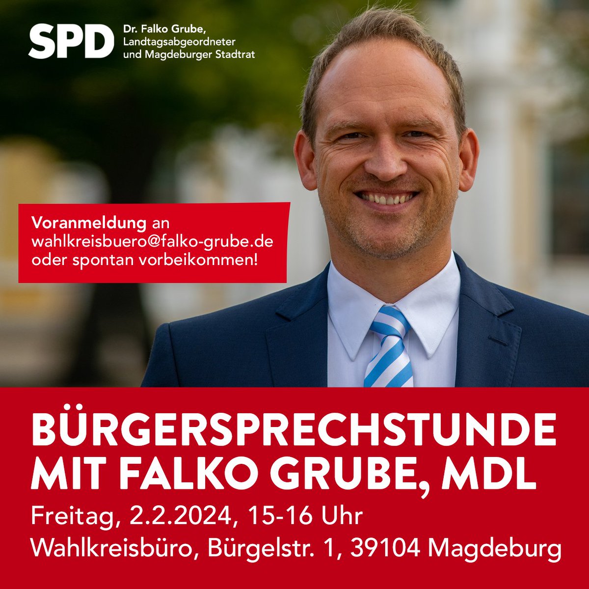 👉🏻Ich habe ein offenes Ohr für Ihre Anliegen – Einladung zur Bürgersprechstunde. 👈🏻

➡️ Eine Anmeldung per Mail wäre prima, aber Sie können auch gern spontan vorbeikommen.