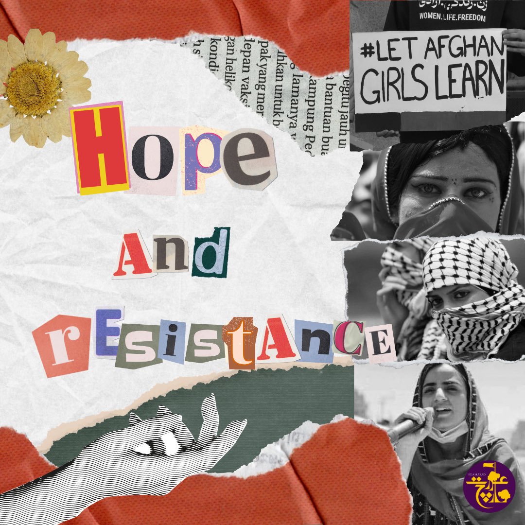 Aurat March Islamabad 2024 theme: 

✨Hope &amp; Resistance✨

In the past year we saw unprecedented persecution of marginalized communities globally i.e the Palestinian genocide, Baloch enforced disappearances, violence against trans people and deportation of Afghans