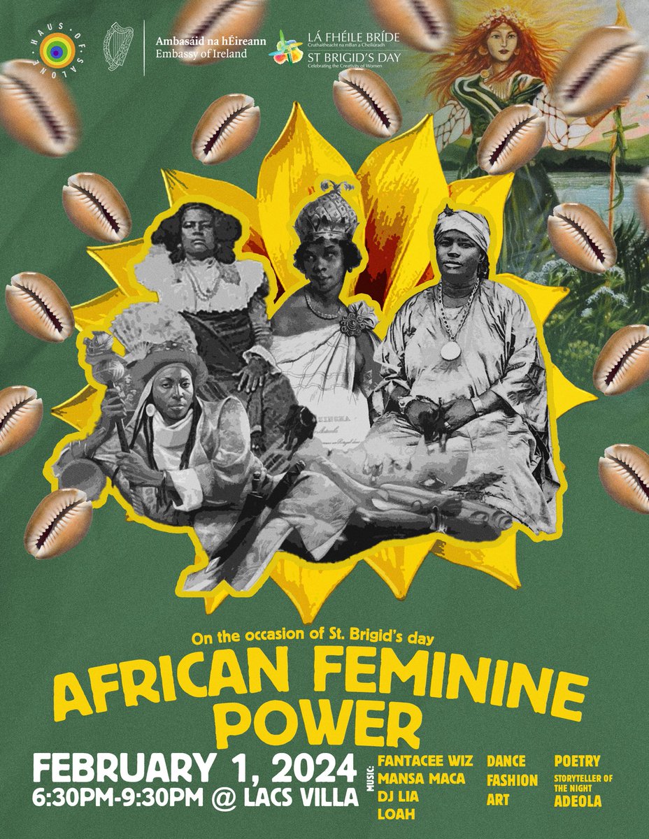 Ireland in Sierra Leone (@irlembfreetown) on Twitter photo This week, Feb 1st, marks St Brigid’s Day, an annual Irish celebration of women’s creativity.
In honour of the occasion, we’ve teamed up with our friends <a href="/houseof_salone/">House of Salone</a>
to present some of 🇸🇱’s most exciting talents
Join us for music, dance, poetry & more, see details below! This week, Feb 1st, marks St Brigid’s Day, an annual Irish celebration of women’s creativity.
In honour of the occasion, we’ve teamed up with our friends <a href="/houseof_salone/">House of Salone</a>
to present some of 🇸🇱’s most exciting talents
Join us for music, dance, poetry & more, see details below!