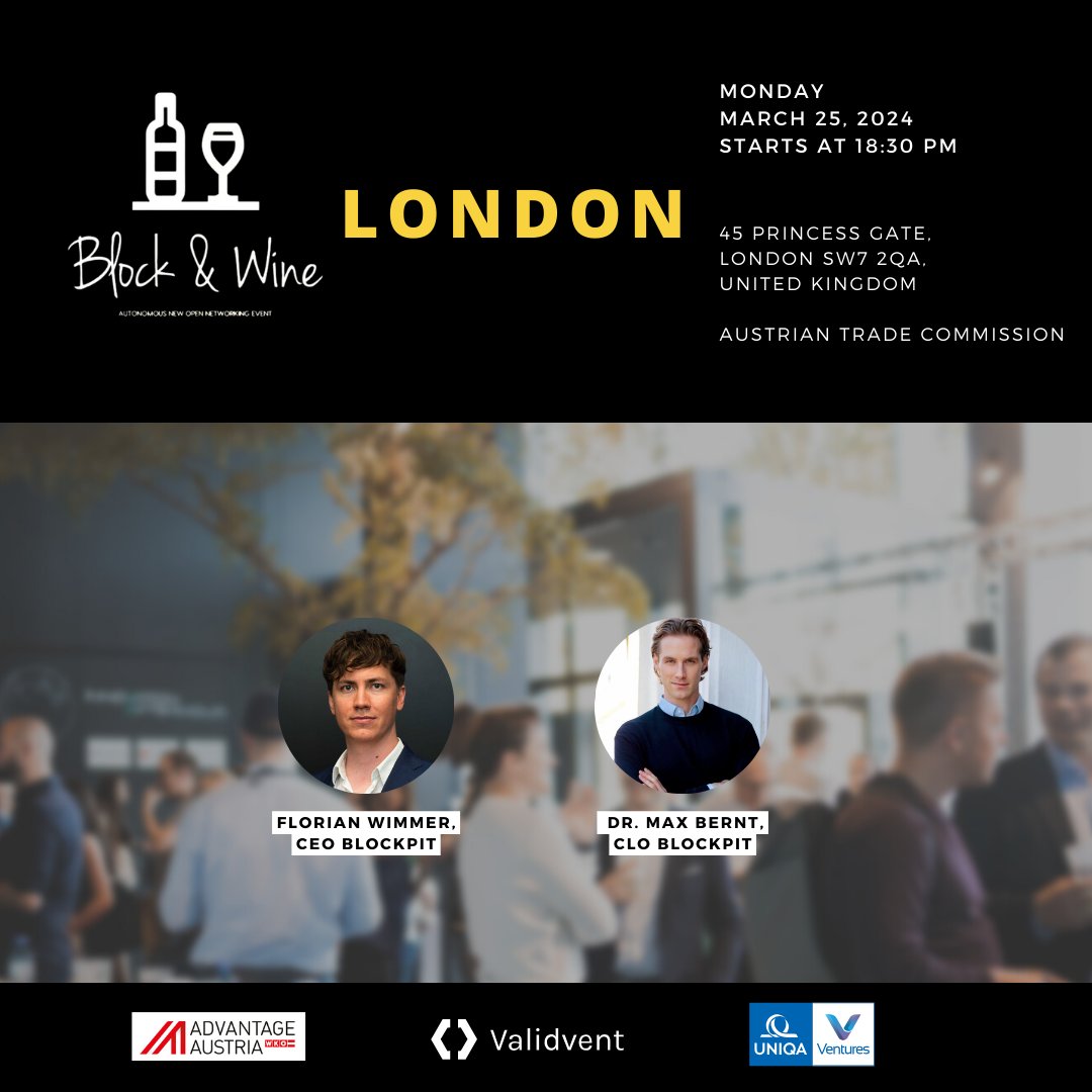 We are on our way into the London scene. This time with <a href="/FlorianWimmerAT/">Florian Wimmer</a>  and @DrMaxBernt from <a href="/blockpit_io/">Blockpit - Crypto Tax & Tracking 📈</a>.

25 March at 18:30👏

Register here:
online.wko.at/advantageaustr…