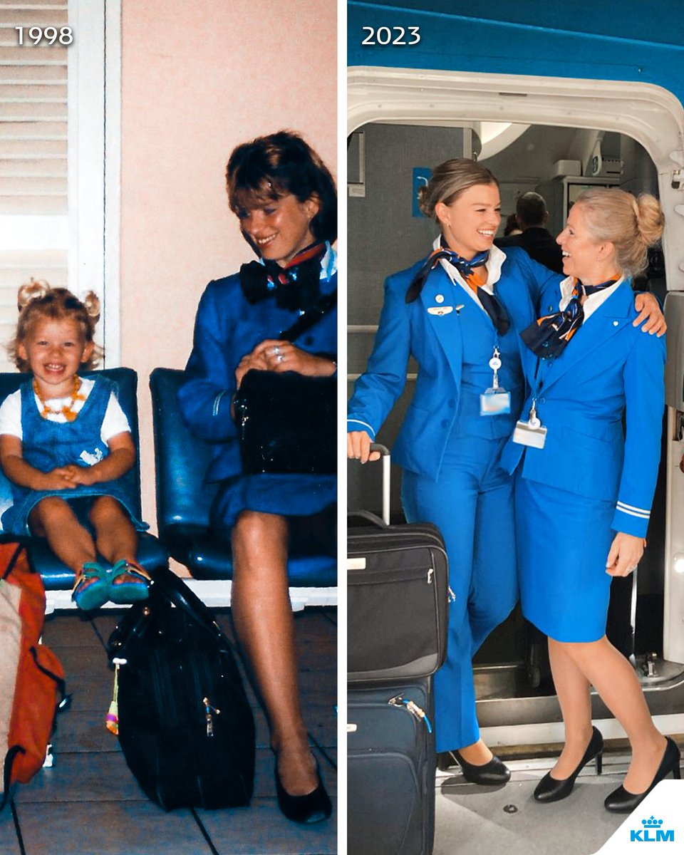 Meet Dionne and Leonie, mum and daughter in blue! Would you like to work with your mum? 💙

#KLM #BlueFamily