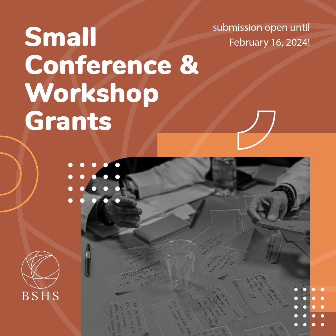 Don't forget to submit your conference/workshop proposal for the BSHS small grants! There's still time left! Deadline Feb 16, 2024! archive.bshs.org.uk/cfa-bshs-small…