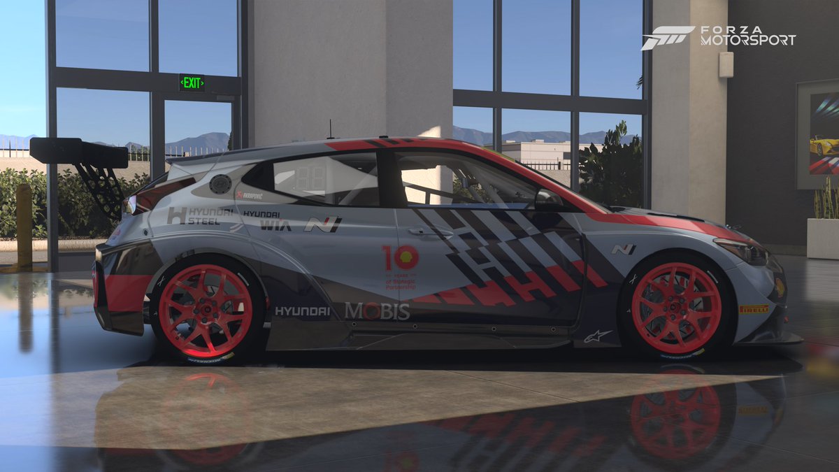 GS6855's tweet photo. @ForzaMotorsport Hyundai Rally paint for the Veloster TCR car, based on @seanbulldesign spectacular new rally paint for the i20 WRC car. Really pleased how this turned out, hope you like it 😉👍🏻 https://t.co/NTtAP3EKyl