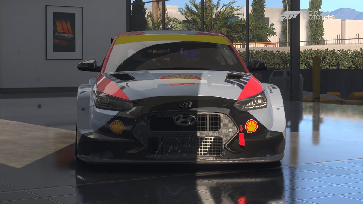 GS6855's tweet photo. @ForzaMotorsport Hyundai Rally paint for the Veloster TCR car, based on @seanbulldesign spectacular new rally paint for the i20 WRC car. Really pleased how this turned out, hope you like it 😉👍🏻 https://t.co/NTtAP3EKyl