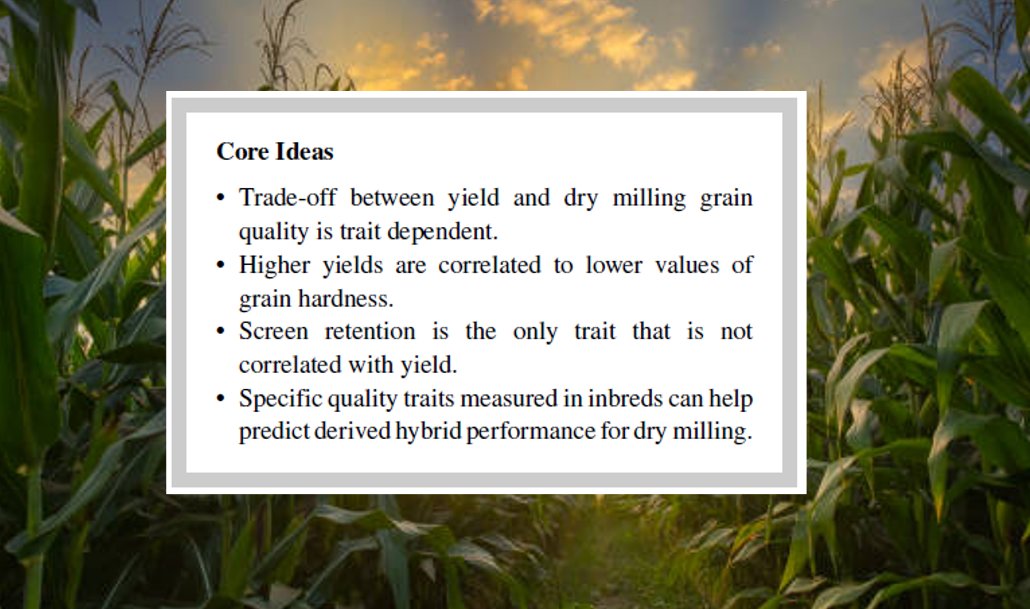 lucasjabdala's tweet photo. The trade-off between yield and dry milling quality in maize is trait-dependent. 🌽🌽

Check our latest article in @crop_science: https://t.co/CTrXlniGOp

@PituBorras, @SantiagoAPok, @OficialGimuce, Pablo Donadio https://t.co/geVGZkpo1H
