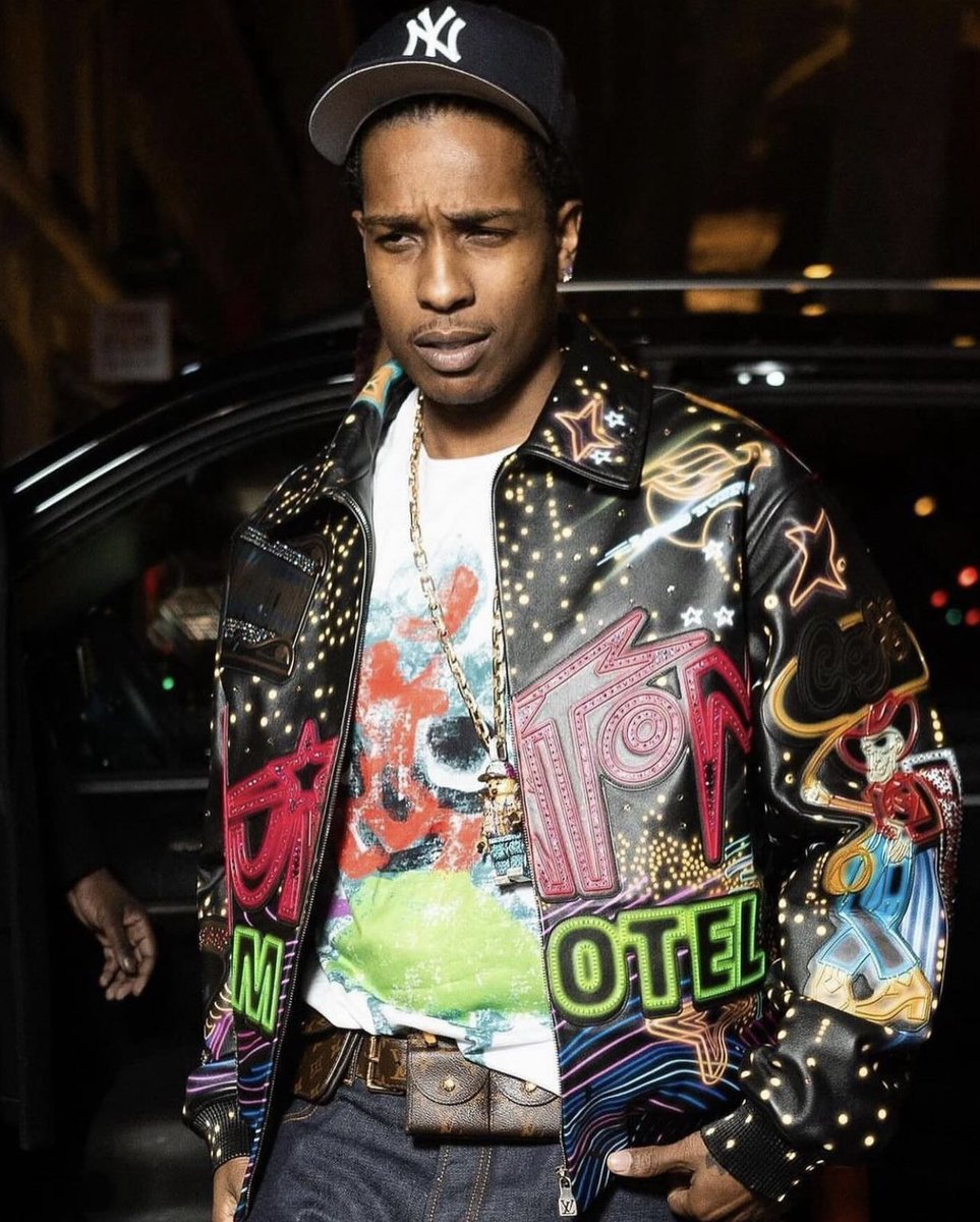 ASAP Rocky in the Louis Vuitton FW24 Leather Jacket shot by