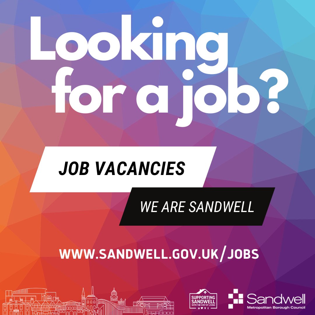 📢 Looking for a job or know somebody who is? 👀 Check out our vacancies and apply online. ✅ Kitchen & Domestic Assistant ✅ Youth Bus Driver ✅ Social Worker ✅ Contact Centre Officer ✅ Housing Services Officer ✅ Grounds Maintenance Operative More: sandwell.gov.uk/jobs