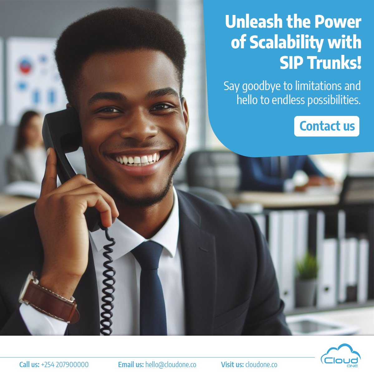Use Cloud One's Business SIP Trunk subscription service to help scale your business, and get access to: 

1. No line rental charge,
2. Preloaded talk time equal to amount for business SIP trunk subscriptions,
3. Unexpired unused talk time, and much more..

#cloudone #siptrunk