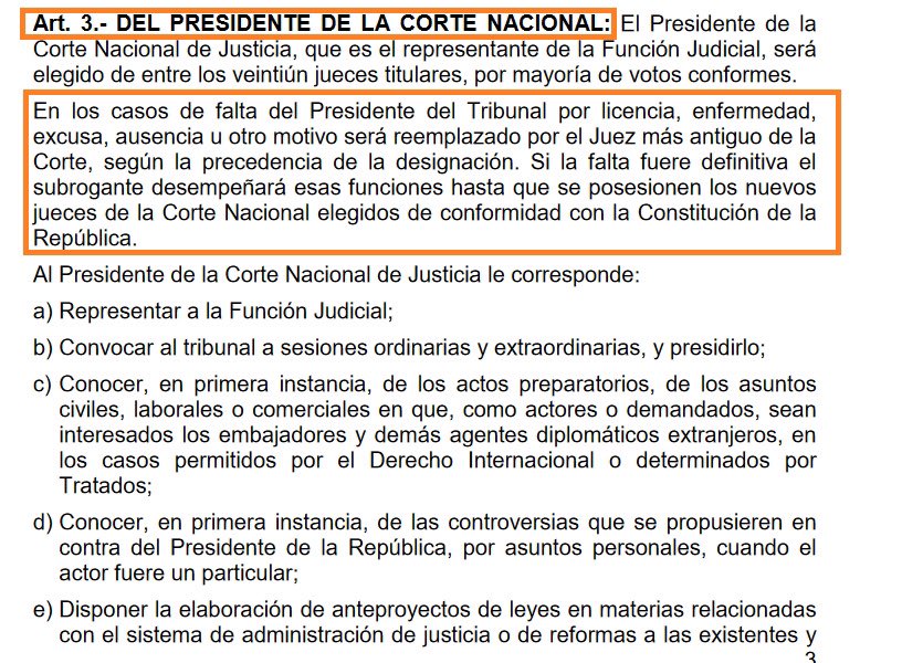 BundesPolitika's tweet photo. Urgente: Jueces @CorteNacional desconocen a @ivansaquicela como Presidente de la CN al haber fenecido su periodo del cual fue elegido. Afirman que YA NO ES PRESIDENTE! Y NO puede prorrogarse en funciones
Le corresponde a la mejor designada y por antiguedad conforme instructivo CN https://t.co/fcuof8sCGZ