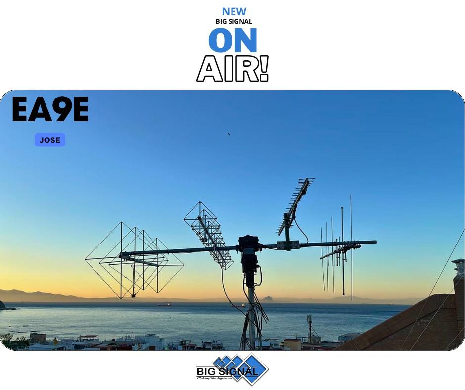 Escucha las grandes señales desde Ceuta en V-UHF de EA9E Jose A. con su nueva instalación de antenas cubicas de Big Signal - Cubical Quad Antennas para 144 y 432 MHz, para terrestre y satelites.