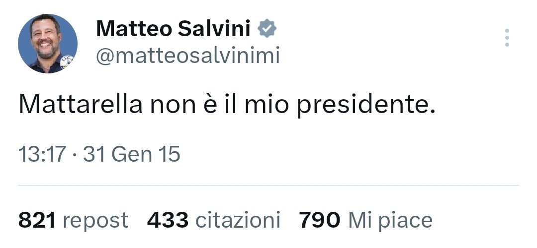 grande_flagello's tweet photo. Denunciato e trasferito il carabiniere che durante una manifestazione ha detto "Mattarella non è il mio presidente" 

E pensare che solo qualche anno fa lo diceva il nostro vicepremier ❤️ https://t.co/JkP5lFgCuG