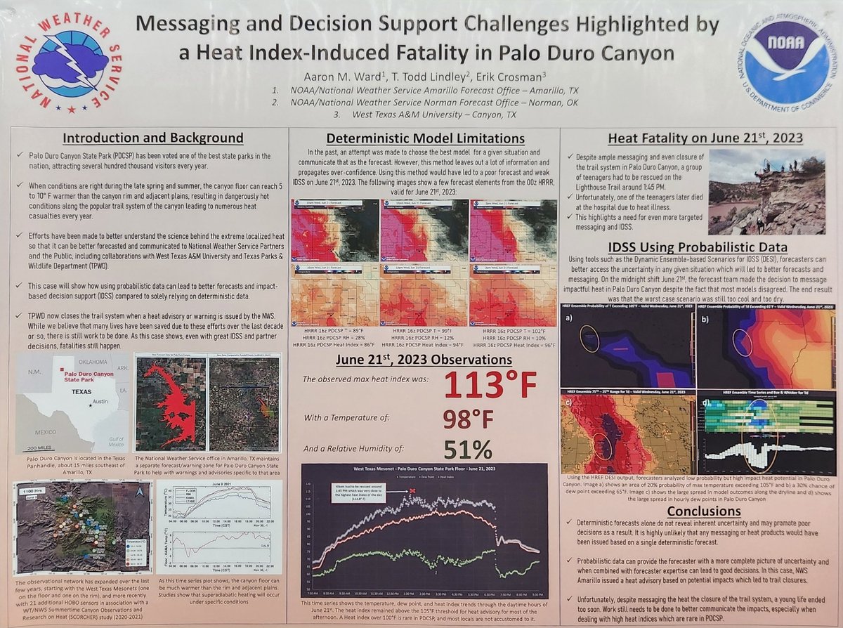 AMWWX's tweet image. Good morning #AMS2024 ! Be sure to drop by poster 218 between 3p and 430p (EST) today. I will be discussing some research that highlights the utility of probablisitic data over deterministic in an IDSS framework.