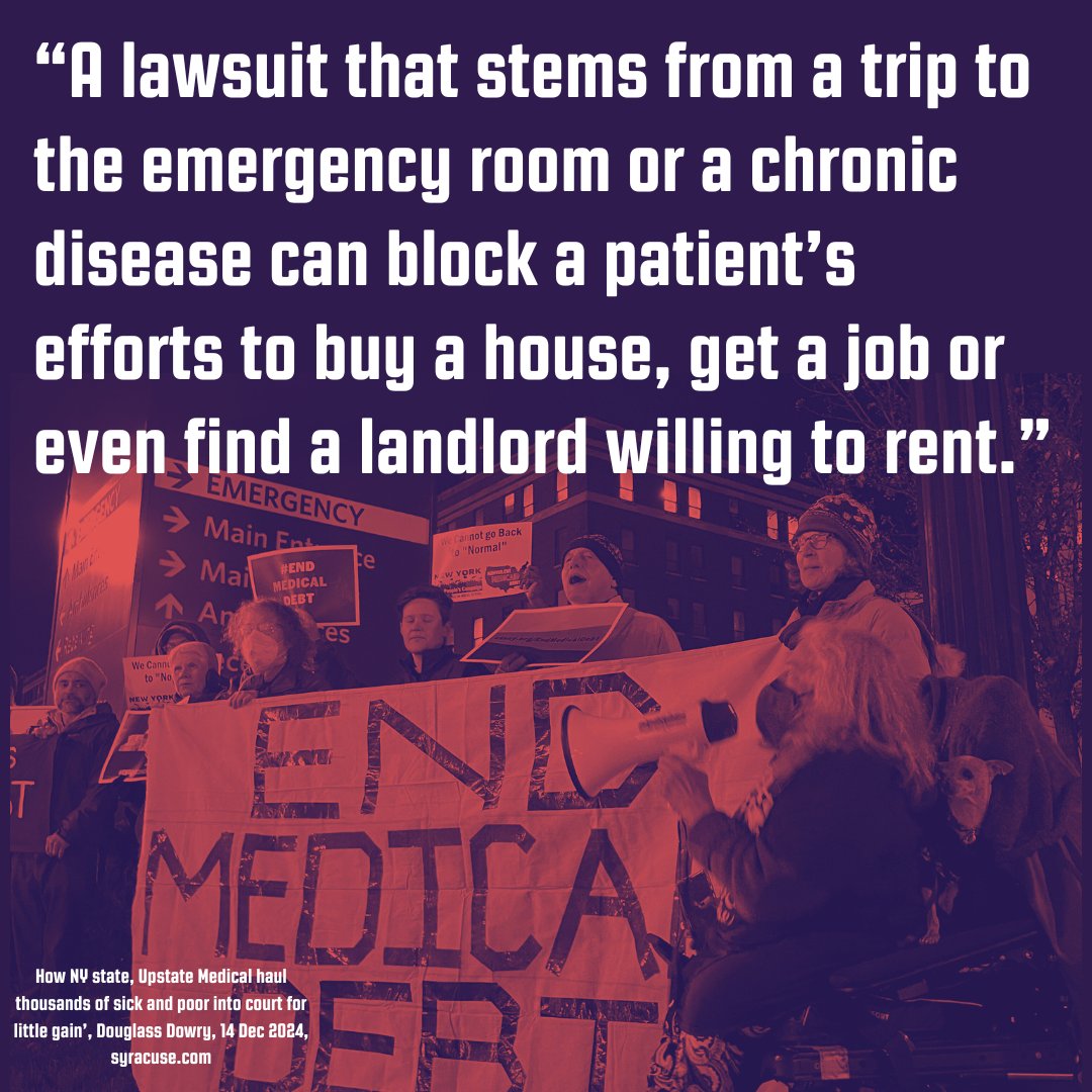 There is no economic rationale to support medical debt litigation. Suing patients is expensive and will do little to offset the State-run hospitals’ margins. Suing patients ruins their lives but does little to help the hospital's bottom line. #SUNYStopSuing  #MedicalDebtMonday