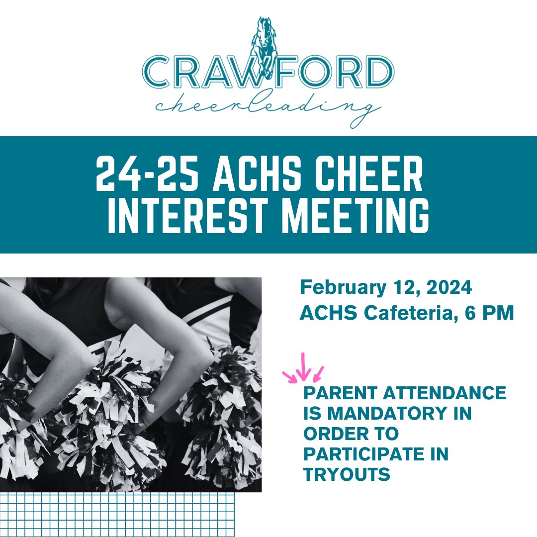 We are getting ready for tryouts! Please make plans to attend our meeting on February 12th! We can’t wait to see you there! <a href="/ACHS_Chargers/">Almeta Crawford High School</a>