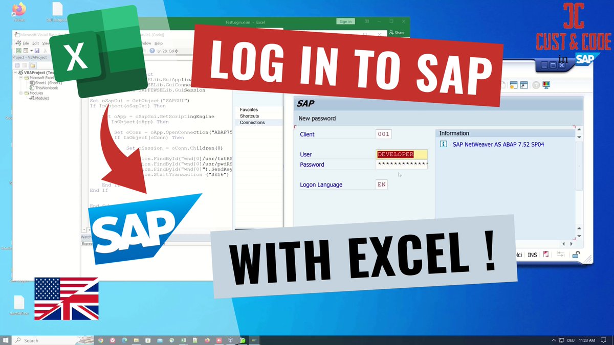 CustAndCode's tweet image. Log in to SAP with Excel and VBA - Open Transaction [english] youtu.be/DAG3ULTpcjY?si… via @YouTube 

#sap #sapgui #vba #excel #script