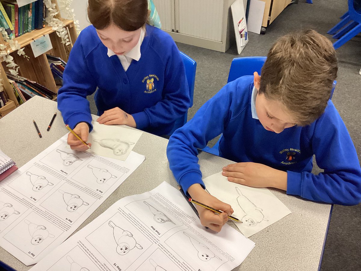 MNA_Year6's tweet photo. Year 6 have been working hard this afternoon on their polar animal sketches @morley_newlands https://t.co/EzmgBrUCtK