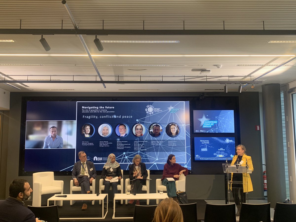 Navigating the future: great discussion organized in partnership by <a href="/etfeuropa/">European Training Foundation 🇪🇺</a> &amp; <a href="/EUI_EU/">European University Institute</a> school of transnational governance to tap on the potential of education/training by navigating into fragility. Education as a “soft” power but with hardcore expectations! @eu_near <a href="/EU_Social/">EU Social 🇪🇺</a>