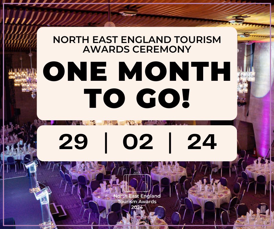 Just one month left until the highly anticipated North East England Tourism Awards ceremony! 🏆

Time to dust off those fabulous outfits and get ready for a night of celebration and recognition. Who else is already excited?! 🎉🤩
