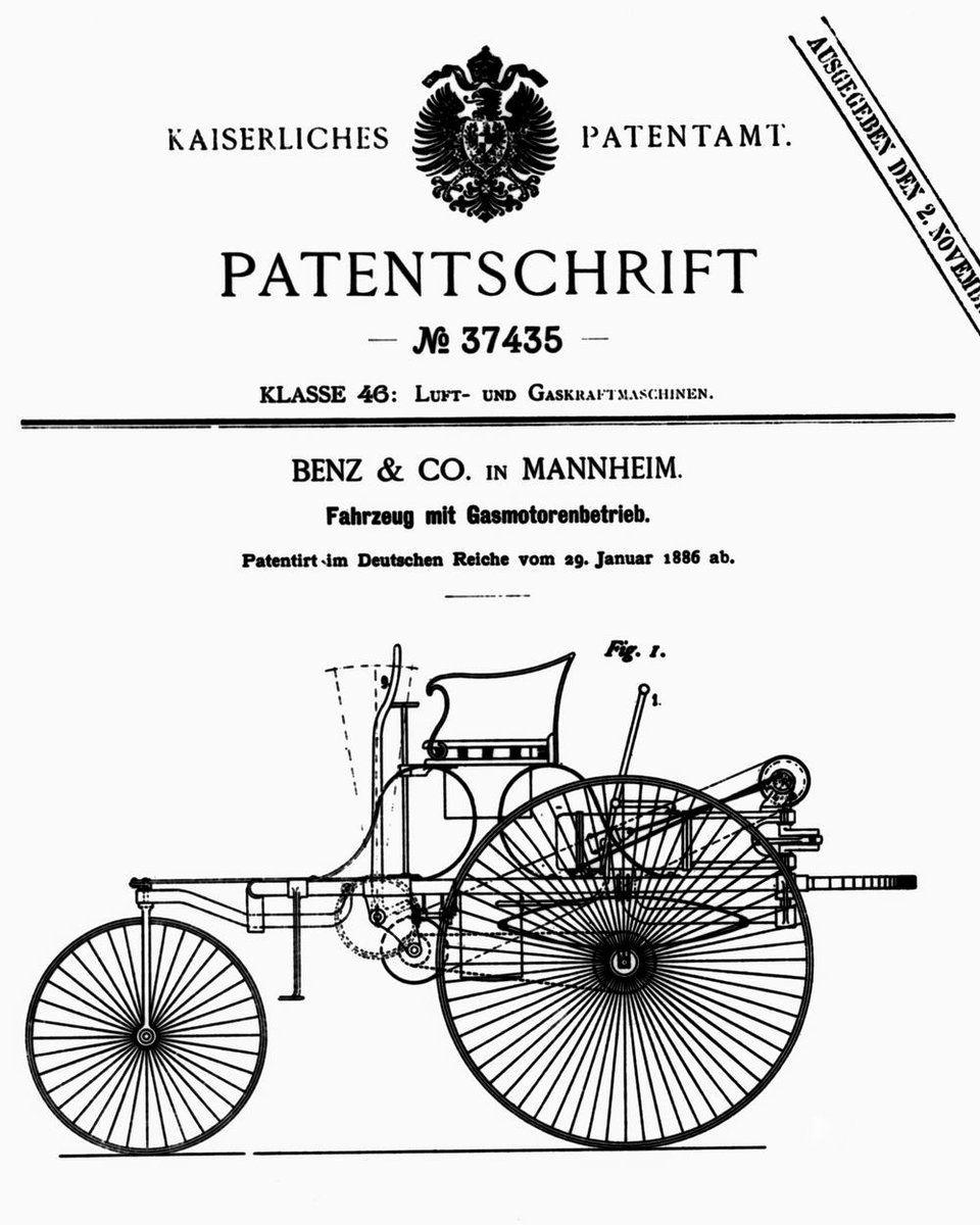 MercedesBenzUSA's tweet image. Defining Class since 1886.

138 years ago, we patented the very first car. On January 29th, Carl Benz filed an application for a patent on his three-wheeled motor car. Ever since, that day has been considered the birthday of the automobile.

#MercedesBenz #DefiningClass #MBMuseum