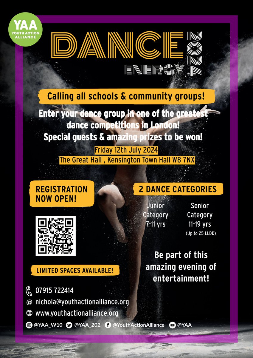 Are you a school or community group with an interest in #Dance? 

#DanceEnergy2024 is your opportunity to enter your dance group in one of the greatest #DanceCompetitions in London.

Sign up here: forms.office.com/pages/response…