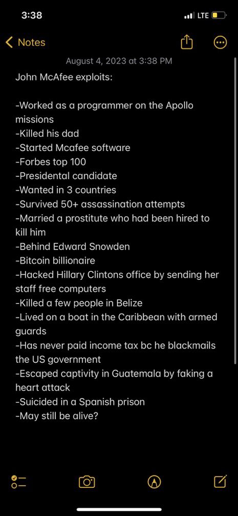 Jetskigrizzly's tweet photo. Still the greatest to ever do it. John McAfee's resume is absolutely insane 🤯 https://t.co/lfz4I1ZQuE
