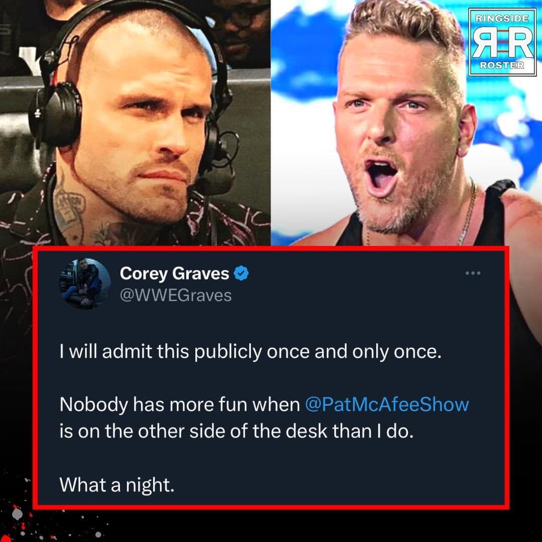 Corey Graves admits to secretly loving Pat McAfee 🤣 

#WWE #RoyalRumble #PatMcAfee