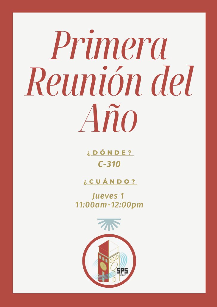 ¡Buenos días! Aquí un recordatorio que tendremos nuestra primera reunión del año este jueves, 1 de febrero. ¡Les esperamos!💫