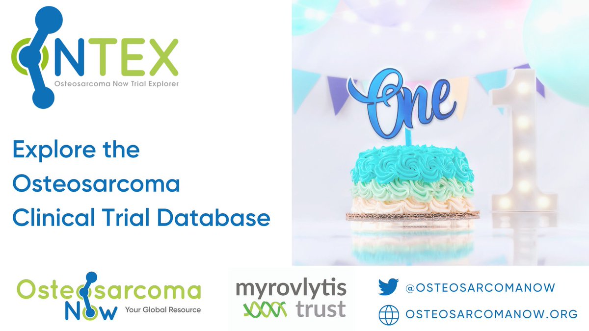Happy one year anniversary to our ONTEX clinicial trial database🥳 Thank you to everyone who has supported us in launching and advertising this vital resource. To find out more visit osteosarcomanow.org/clinical-trial…