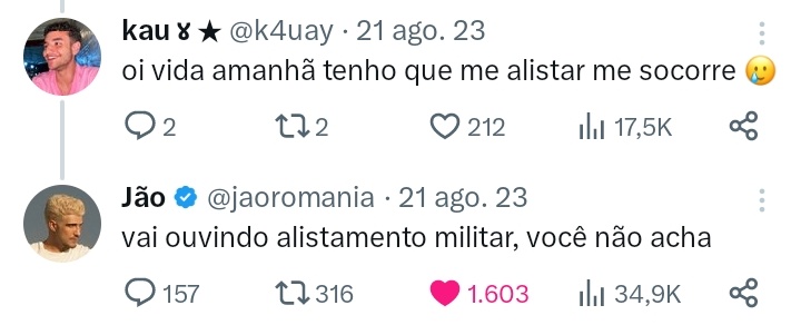 profungxss's tweet photo. você me ama e eu te amo, alistamento militar, você não acha? https://t.co/ZDYGfNlUqO