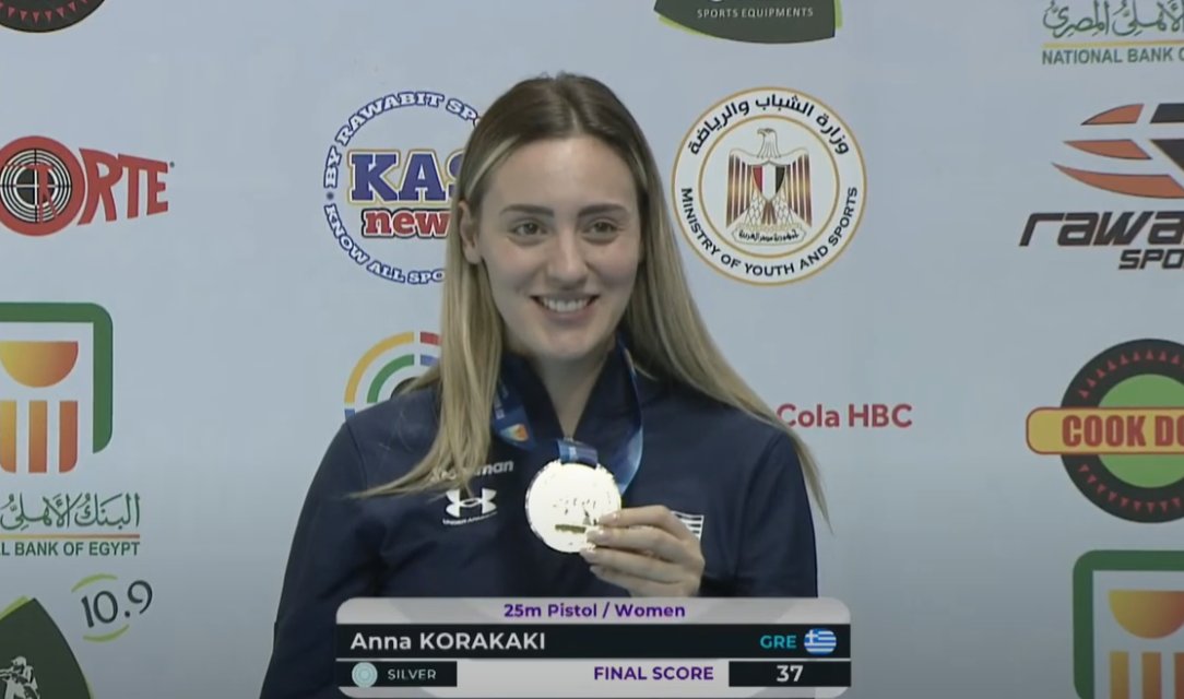 HellenicOlympic's tweet photo. Η Αννα Κορακάκη με το 🥈 μετάλλιο στο Παγκόσμιο Κύπελλο του Καϊρου
#TeamHellas 🇬🇷
#issfshooting
#silver
#RoadtoParis2024 https://t.co/aGwdOpGCfc