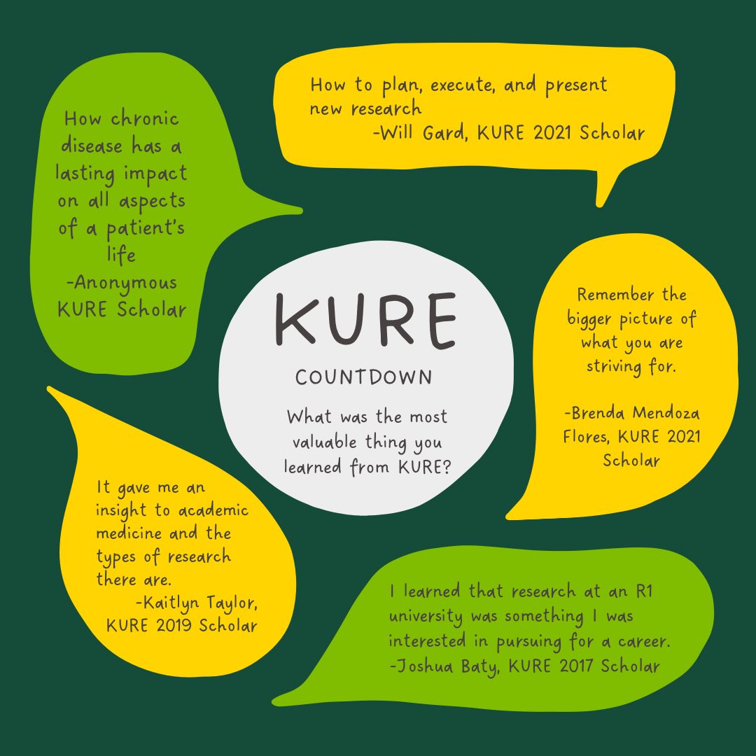 KUHPRIME's tweet photo. Here’s to Week 9 of the #KURECountdown! 🎉🥳
This week, we’re featuring more student perspectives on the most valuable things they learned during the KURE program. 🔬🧫🧬
#KUHmmunity #stem #kuhprime #kuhresearch #summerresearchprogram #summerresearch #uabkure #biomedicalresearch https://t.co/IizJwsT281
