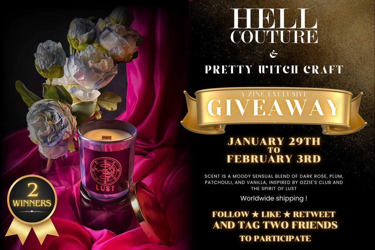 🎙✨️Special Candle Giveaway✨️✨️

We're proud to announce our special Ozzie's Candle giveaway collab with Pretty Witch Craft ! To participate you must:

💜 Follow both <a href="/prettywtchcraft/">Pretty Witch Craft -- Fandom Inspired Self Care</a> and us
💜 Like + Retweet this
💜 Tag 2 friends

There will be 2 winners! Good luck!✨️