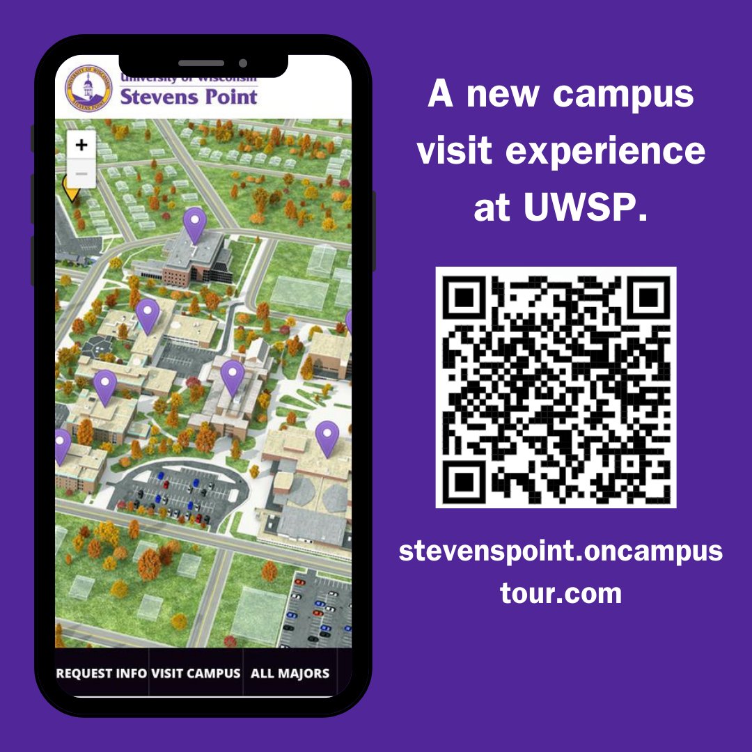 #UWSP has a new virtual and self-guided visit experience. Tour all three of our campuses and communities or choose stops based on your interests. Explore UWSP for yourself today! stevenspoint.oncampustour.com