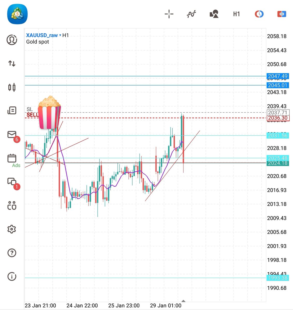 JustShemaBaby's tweet photo. $XAUUSD | 4H
#Gold has broken beneath this 1H SUP (pink line) and two trendlines. Also, major rejection here from that supply zone ..
Let's see 👀🍿
#XAUUSD #XAU #PopcornOut #WaitOnPA #KeepTrading #OTCC ✨️ https://t.co/zsDAstD9LH